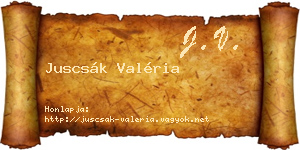 Juscsák Valéria névjegykártya